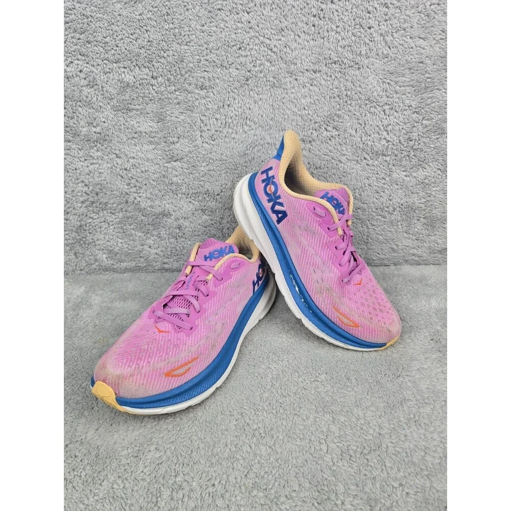 Hoka One One Pink Blue Yellow Women's Athletic Shoes